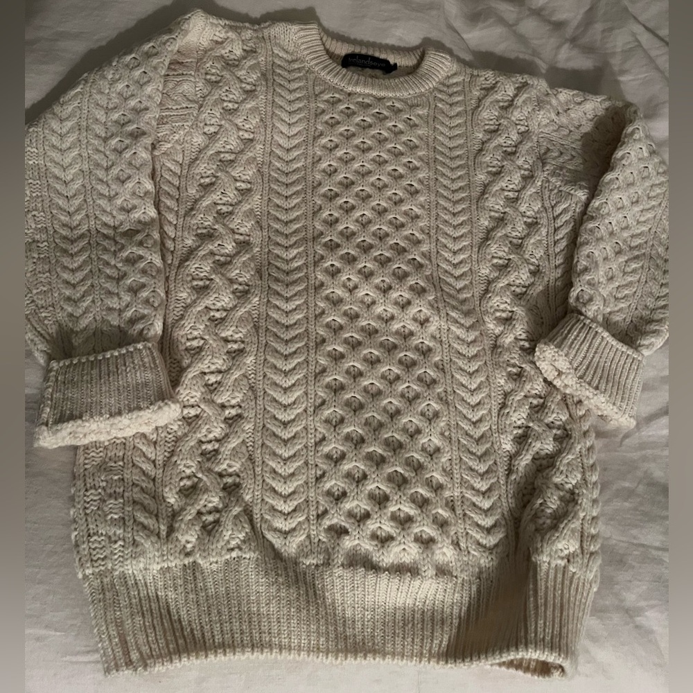 Blasket Honeycomb Stitch Womens Aran Sweater